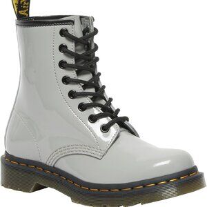 NWT Dr. Martens 1460 Zinc Gray Lamper Patent Leather Women's Boots Size  10 2763